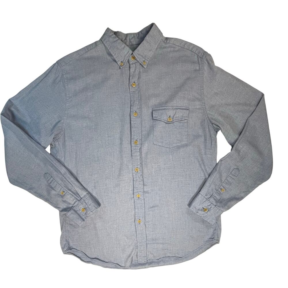 J.Crew Tailored Woven Shirt Blue Chambray Button Down Cotton Classic Sz M Fit